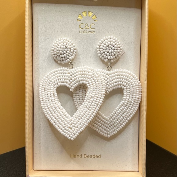 🤍White Earrings (hand beaded) - Picture 2 of 4